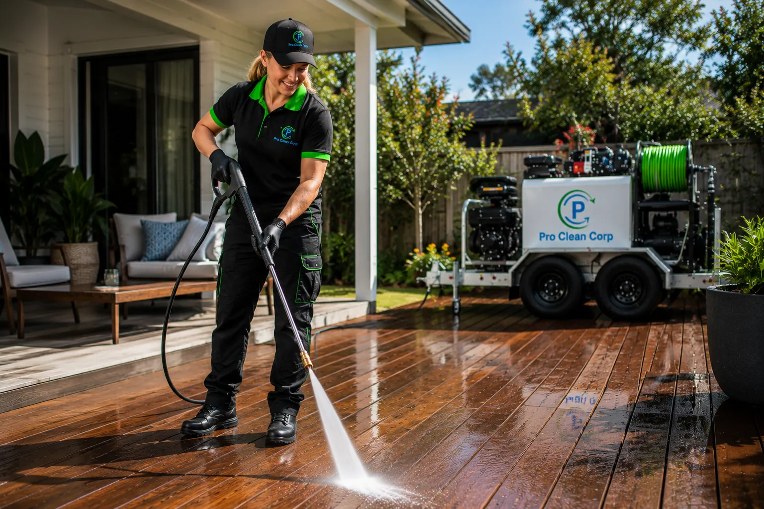 Marina-adjacent deck cleaning in Rose Bay
