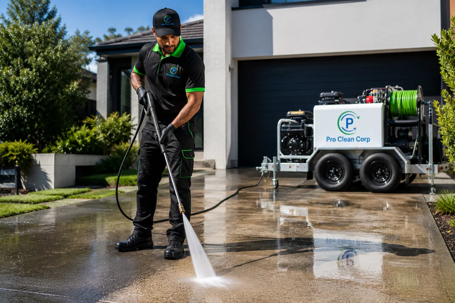 Waterfront driveway pressure cleaning Rose Bay